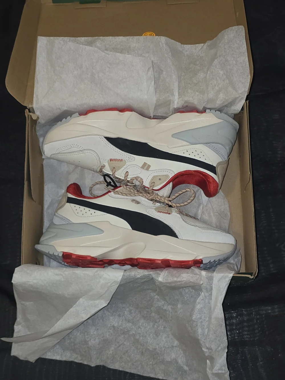 Puma Women’s Chunky Athletic Sneakers - White/Black/Red - Picture 2 of 5